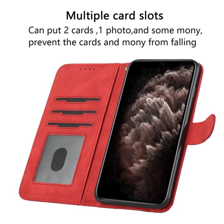 For iPhone 17 Pro Max Cubic Skin Feel Flip Leather Phone Case(Red) - free shipping - PMc TechLife - Order now!