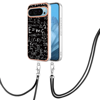 For Google Pixel 9 Pro XL Electroplating Dual-side IMD Phone Case with Lanyard(Equation) - Google Cases by PMC Jewellery | Online Shopping South Africa | PMC Jewellery | Buy Now Pay Later Mobicred