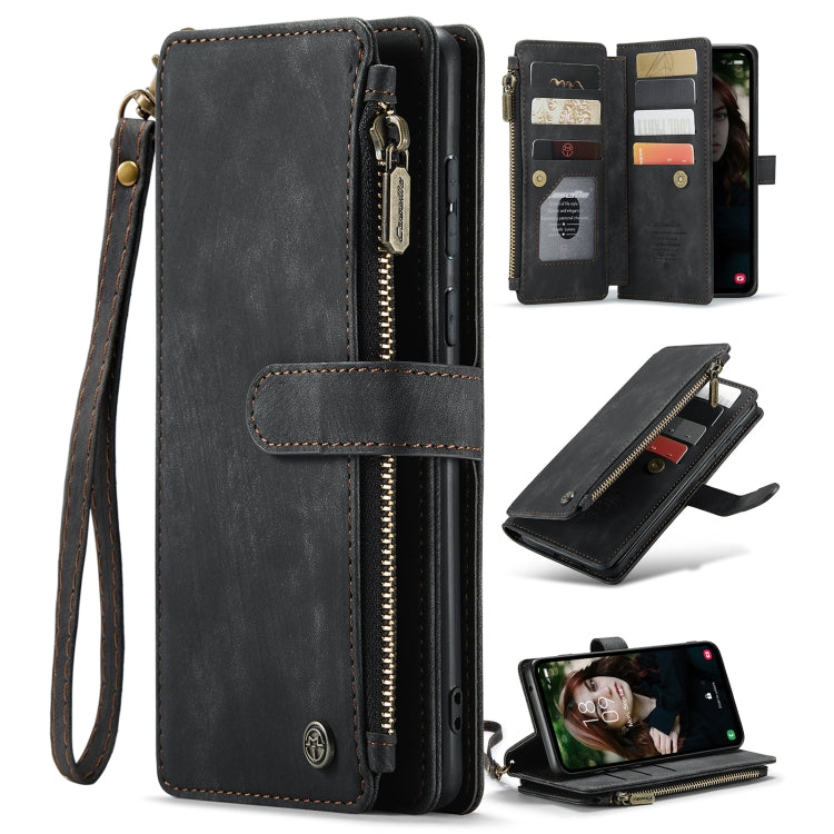 For Samsung Galaxy S23 FE CaseMe C30 Card Slots Zipper Wallet Leather Phone Case(Black) - free shipping - PMC Jewellery - Order now!