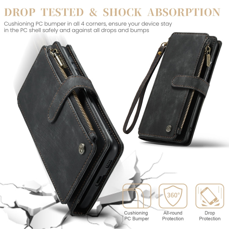 For Samsung Galaxy S23 FE CaseMe C30 Card Slots Zipper Wallet Leather Phone Case(Black) - free shipping - PMC Jewellery - Order now!
