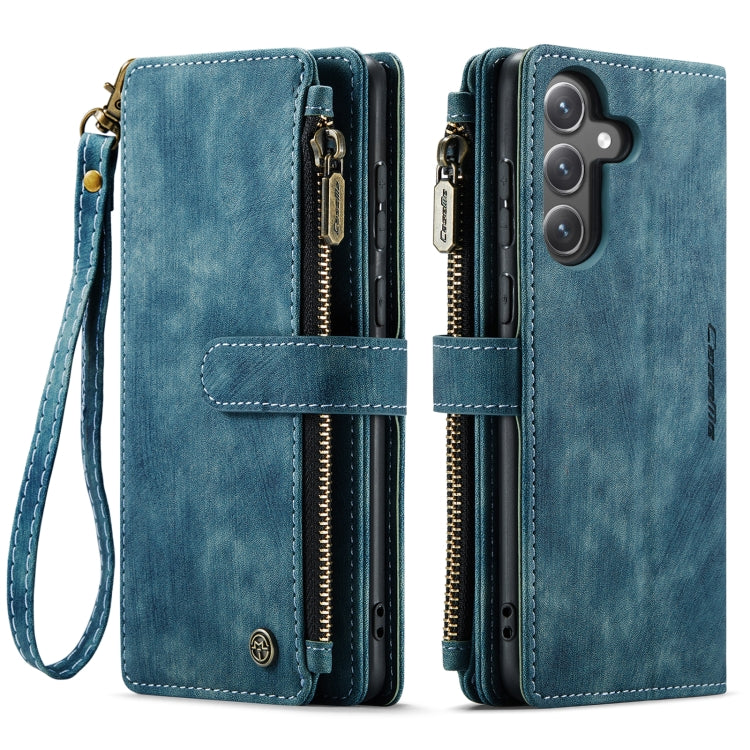 For Samsung Galaxy S23 FE CaseMe C30 Card Slots Zipper Wallet Leather Phone Case(Blue) - Galaxy S23 FE 5G Cases by CaseMe | Online Shopping South Africa | PMC Jewellery | Buy Now Pay Later Mobicred