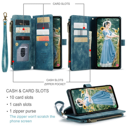 For Samsung Galaxy S23 FE CaseMe C30 Card Slots Zipper Wallet Leather Phone Case(Blue) - Galaxy S23 FE 5G Cases by CaseMe | Online Shopping South Africa | PMC Jewellery | Buy Now Pay Later Mobicred