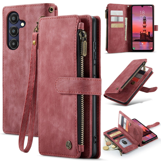 For Samsung Galaxy A25 4G CaseMe C30 Card Slots Zipper Wallet Leather Phone Case(Red) - Galaxy Phone Cases by CaseMe | Online Shopping South Africa | PMC Jewellery | Buy Now Pay Later Mobicred