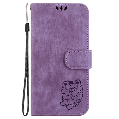 For Google Pixel 9 Pro Little Tiger Embossed Leather Phone Case(Purple) - Google Cases by PMC Jewellery | Online Shopping South Africa | PMC Jewellery | Buy Now Pay Later Mobicred