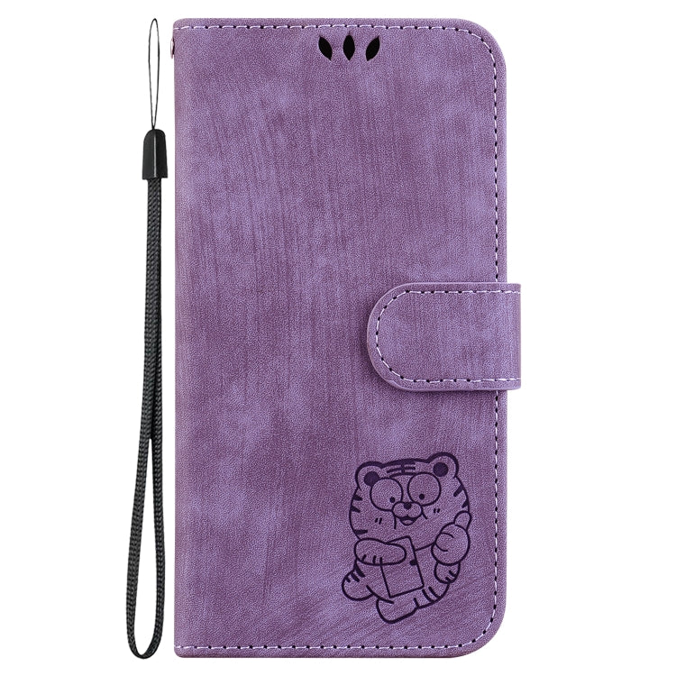 For Google Pixel 9 Little Tiger Embossed Leather Phone Case(Purple) - Google Cases by PMC Jewellery | Online Shopping South Africa | PMC Jewellery | Buy Now Pay Later Mobicred