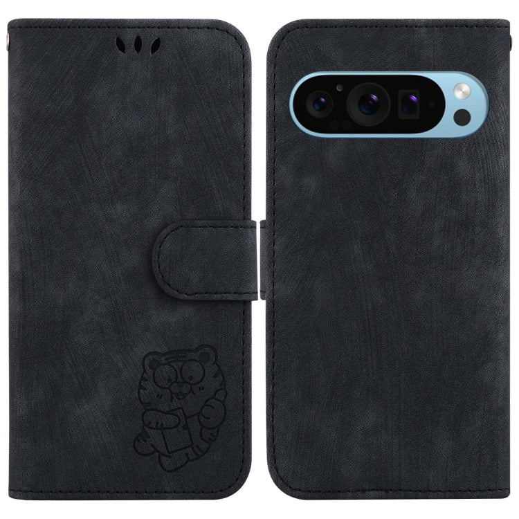 For Google Pixel 9 Little Tiger Embossed Leather Phone Case(Black) - Google Cases by PMC Jewellery | Online Shopping South Africa | PMC Jewellery | Buy Now Pay Later Mobicred