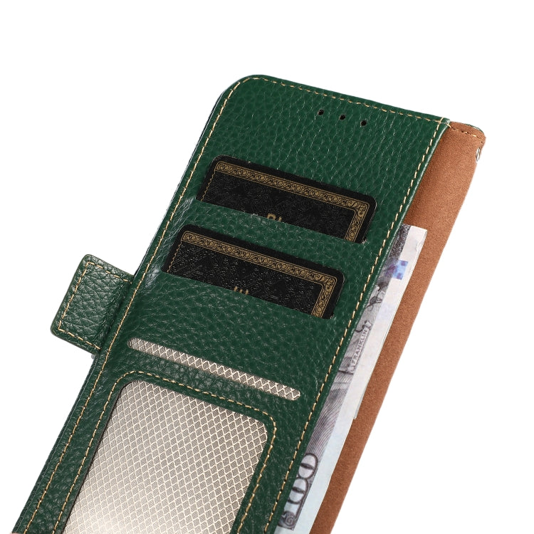 For Nothing Phone 2 KHAZNEH Side-Magnetic Litchi Genuine Leather RFID Phone Case(Green) - More Brand by PMC TechLife | Online Shopping South Africa | PMC TechLife | Buy Now Pay Later Mobicred