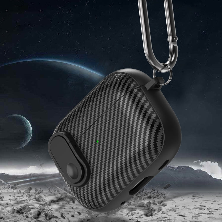 For AirPods Pro 2 Carbon Fiber Texture Wireless Earphones Case with Security Lock(Green) - For AirPods Pro 2 by PMC Jewellery | Online Shopping South Africa | PMC Jewellery | Buy Now Pay Later Mobicred