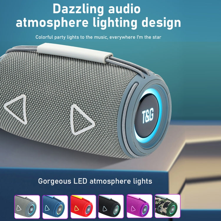 T&G TG-657 Portable Wireless 3D Stereo Subwoofer Bluetooth Speaker Support FM / LED Atmosphere Light(Blue) - Desktop Speaker by T&G | Online Shopping South Africa | PMC Jewellery | Buy Now Pay Later Mobicred