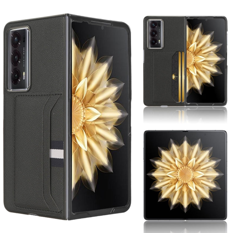 For Honor Magic V2 Litchi Texture Card Slot Phone Case(Black) - Honor Cases by PMC TechLife | Online Shopping South Africa | PMC TechLife | Buy Now Pay Later Mobicred