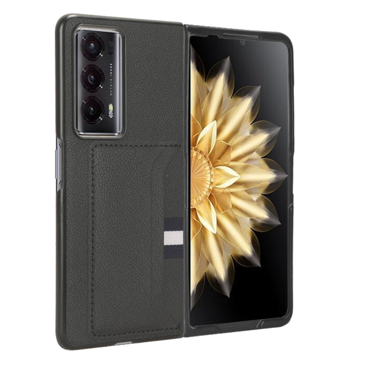 For Honor Magic V2 Litchi Texture Card Slot Phone Case(Black) - Honor Cases by PMC TechLife | Online Shopping South Africa | PMC TechLife | Buy Now Pay Later Mobicred