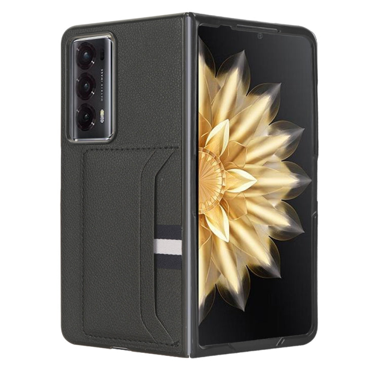 For Honor Magic V2 Litchi Texture Card Slot Phone Case(Black) - Honor Cases by PMC TechLife | Online Shopping South Africa | PMC TechLife | Buy Now Pay Later Mobicred