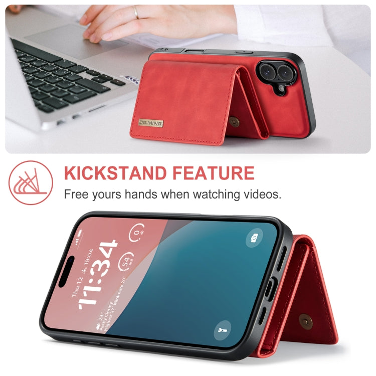 For iPhone 16 Plus DG.MING M1 Series 3-Fold Multi Card Wallet Leather Phone Case(Red) - free shipping - PMC Jewellery - Order now!