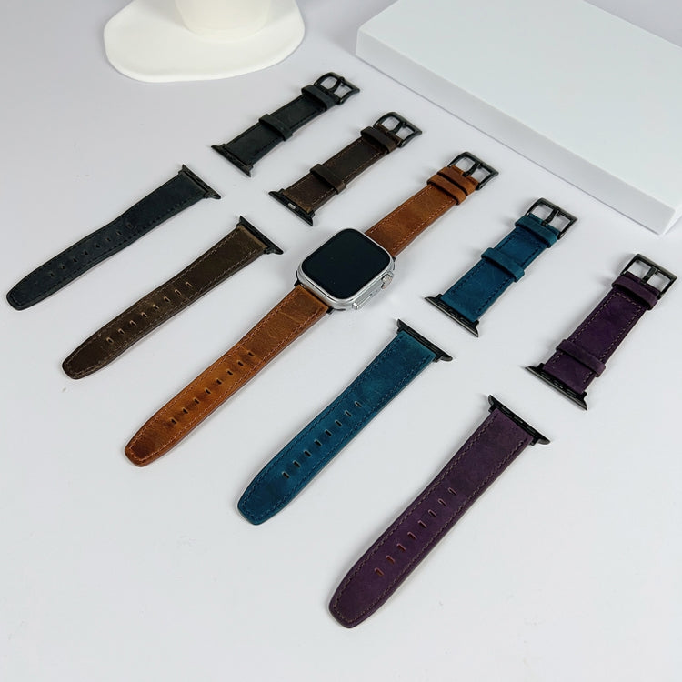For Apple Watch Ultra 49mm Retro Texture Leather Watch Band(Brown) - Watch Bands by PMC TechLife | Online Shopping South Africa | PMC TechLife | Buy Now Pay Later Mobicred