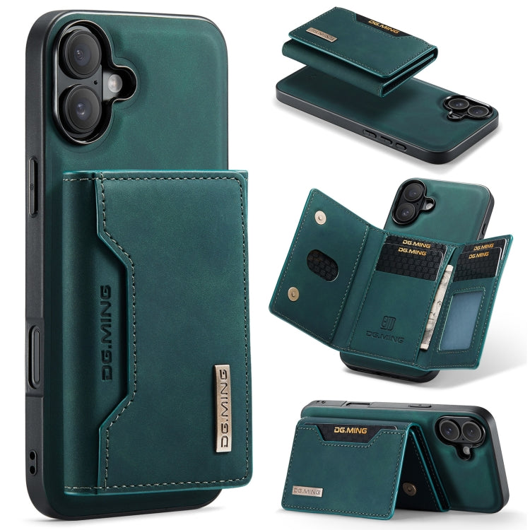 For iPhone 16 Plus DG.MING M2 Series 3-Fold Card Bag Wallet Leather Phone Case(Green) - free shipping - PMC Jewellery - Order now!