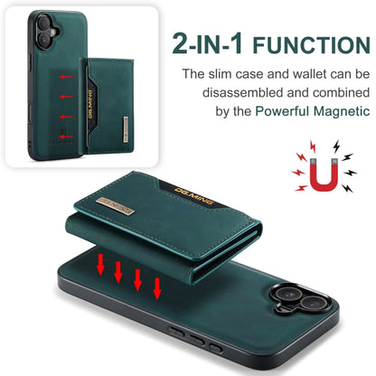 For iPhone 16 Plus DG.MING M2 Series 3-Fold Card Bag Wallet Leather Phone Case(Green) - iPhone 16 Plus Cases by DG.MING | Online Shopping South Africa | PMC Jewellery | Buy Now Pay Later Mobicred