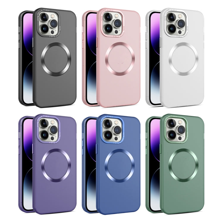 For iPhone 15 Pro CD Texture MagSafe Frosted Translucent Phone Case(Dark Purple) - iPhone 15 Pro Cases by PMC Jewellery | Online Shopping South Africa | PMC Jewellery