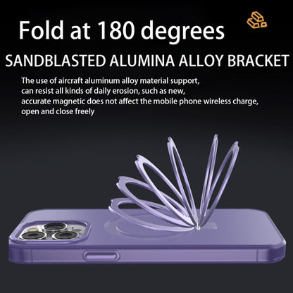 For iPhone 13 Pro Max MagSafe Metal Holder Frosted Translucent Phone Case(Dark Purple) - iPhone 13 Pro Max Cases by PMC Jewellery | Online Shopping South Africa | PMC Jewellery