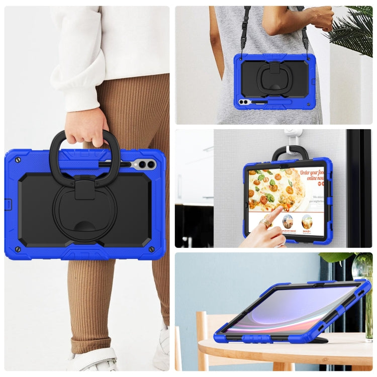 For Samsung Galaxy Tab S9+ / S10+ D Type Silicone Hybrid PC Tablet Case with Handle Holder(Blue) - Galaxy Tab S9+ Cases by PMC Jewellery | Online Shopping South Africa | PMC Jewellery | Buy Now Pay Later Mobicred