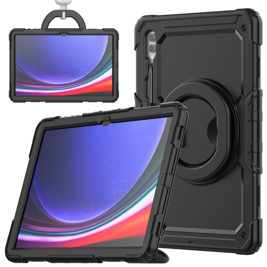 For Samsung Galaxy Tab S10 Ultra D Type Silicone Hybrid PC Tablet Case with Handle Holder(Black) - Galaxy Tab S9 Ultra Cases by PMC Jewellery | Online Shopping South Africa | PMC Jewellery | Buy Now Pay Later Mobicred