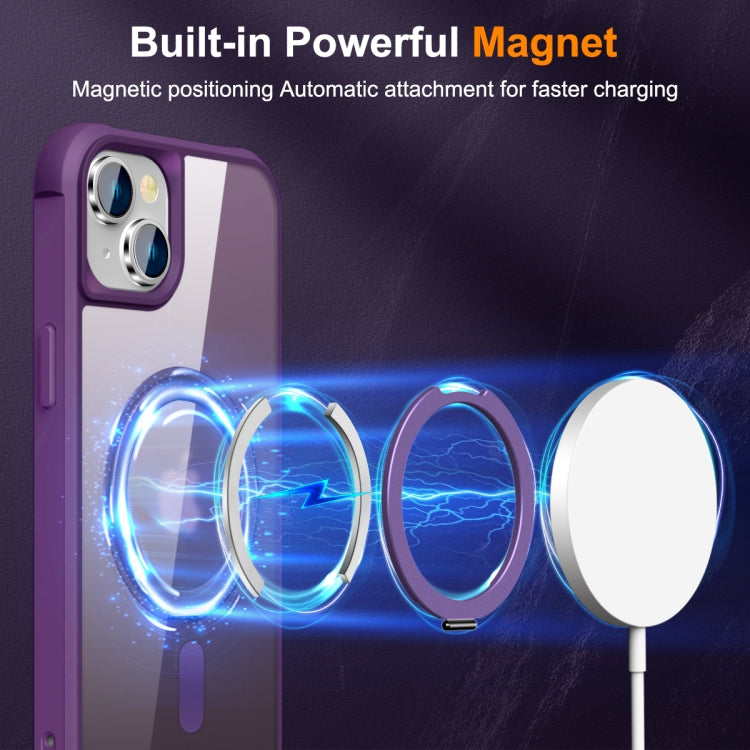 For iPhone 15 Plus MagSafe Magnetic Rotating Holder Phone Case(Purple) - iPhone 15 Plus Cases by PMC TechLife | Online Shopping South Africa | PMC TechLife