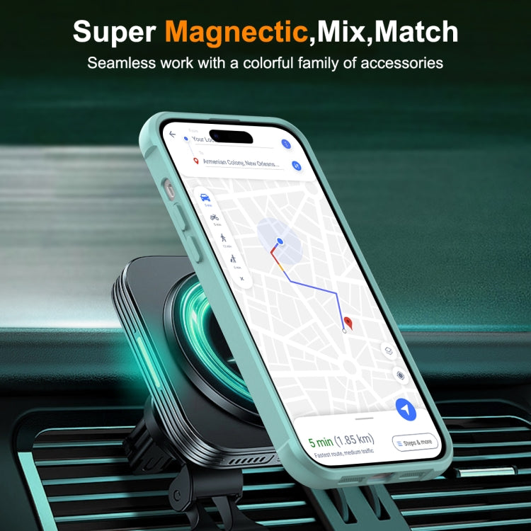 For iPhone 14 Pro Max MagSafe Magnetic Rotating Holder Phone Case(Lake Blue) - iPhone 14 Pro Max Cases by PMC Jewellery | Online Shopping South Africa | PMC Jewellery