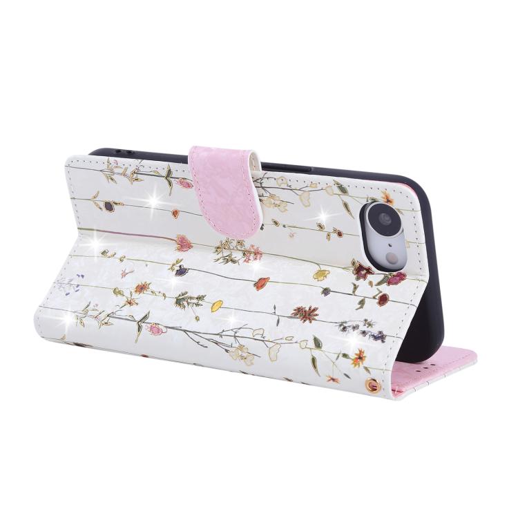 For iPhone 16e Bronzing Painting RFID Leather Case(Dreid Flower World) - iPhone 16e Cases by PMC TechLife | Online Shopping South Africa | PMC TechLife | Buy Now Pay Later Mobicred