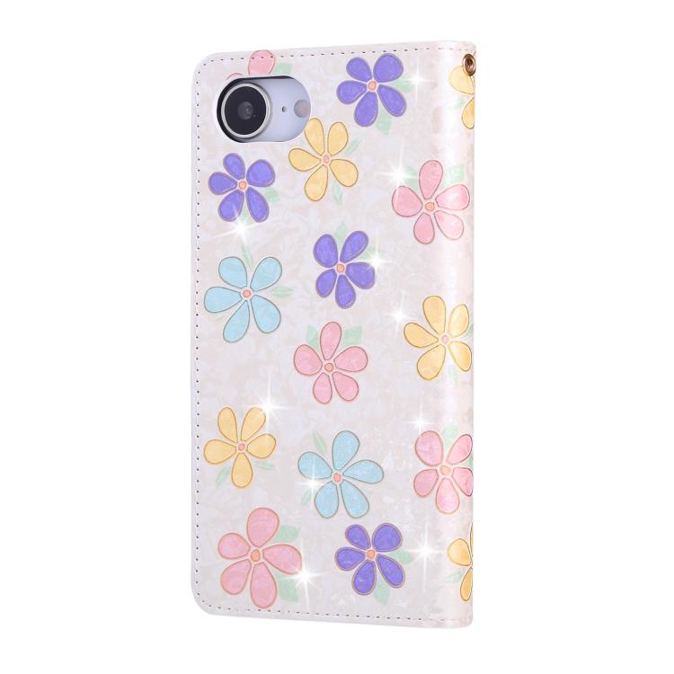 For iPhone 16e Bronzing Painting RFID Leather Case(Bloosoming Flower) - iPhone 16e Cases by PMC TechLife | Online Shopping South Africa | PMC TechLife | Buy Now Pay Later Mobicred