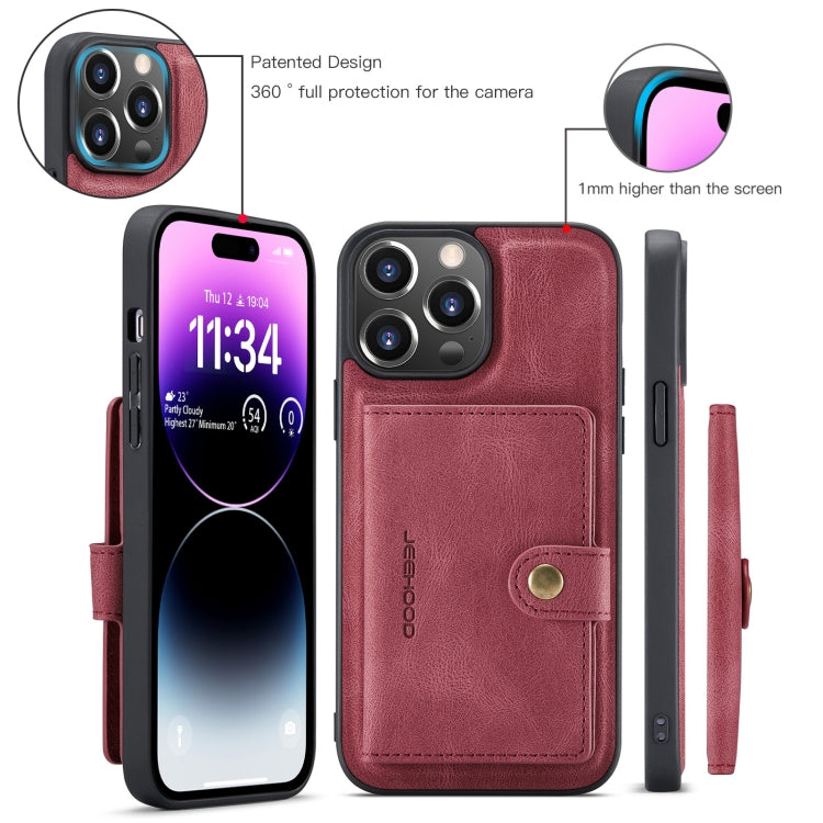 For iPhone 15 Pro Max JEEHOOD Retro Magnetic Detachable Leather Phone Case(Red) - iPhone 15 Pro Max Cases by JEEHOOD | Online Shopping South Africa | PMC Jewellery | Buy Now Pay Later Mobicred