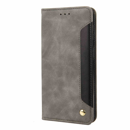 For iPhone 16 Pro Max Skin Feel Splicing Leather Phone Case(Grey) - iPhone 16 Pro Max Cases by PMC Jewellery | Online Shopping South Africa | PMC Jewellery | Buy Now Pay Later Mobicred