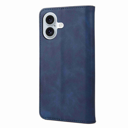 For iPhone 16 Plus Skin Feel Splicing Leather Phone Case(Blue) - iPhone 16 Plus Cases by PMC Jewellery | Online Shopping South Africa | PMC Jewellery | Buy Now Pay Later Mobicred