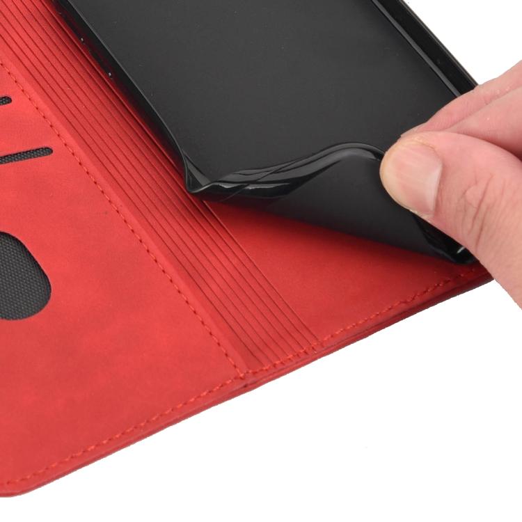 For iPhone 16e Skin Feel Splicing Leather Phone Case(Red) - iPhone 16e Cases by PMC TechLife | Online Shopping South Africa | PMC TechLife | Buy Now Pay Later Mobicred