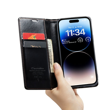 For iPhone 15 Pro CaseMe 003 Crazy Horse Texture Leather Phone Case(Black) - iPhone 15 Pro Cases by CaseMe | Online Shopping South Africa | PMC Jewellery | Buy Now Pay Later Mobicred