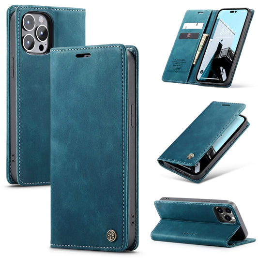 For iPhone 15 Pro CaseMe 013 Multifunctional Horizontal Flip Leather Phone Case(Blue) - iPhone 15 Pro Cases by CaseMe | Online Shopping South Africa | PMC Jewellery | Buy Now Pay Later Mobicred