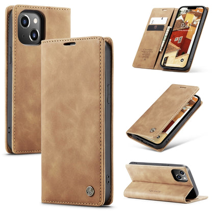 For iPhone 15 Plus CaseMe 013 Multifunctional Horizontal Flip Leather Phone Case(Brown) - iPhone 15 Plus Cases by CaseMe | Online Shopping South Africa | PMC Jewellery | Buy Now Pay Later Mobicred