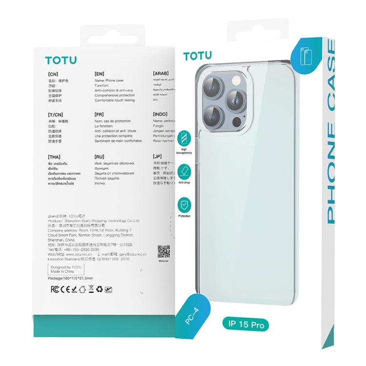 For iPhone 15 Pro Max TOTU PC-04 Crystal Shield Series TPU + PC Phone Case(Transparent) - iPhone 15 Pro Max Cases by TOTUDESIGN | Online Shopping South Africa | PMC Jewellery | Buy Now Pay Later Mobicred