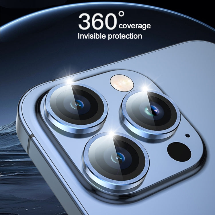 For iPhone 15 Pro Max TOTU PG-1 Golden Shield Series Metal Frame Lens Protector(Blue) - Lens & Accessories by TOTUDESIGN | Online Shopping South Africa | PMC Jewellery | Buy Now Pay Later Mobicred