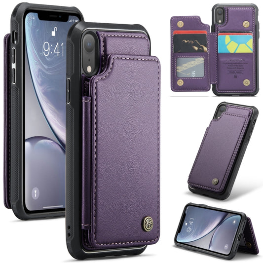 For iPhone XR CaseMe C22 Card Slots Holder RFID Anti-theft Phone Case(Purple) - More iPhone Cases by CaseMe | Online Shopping South Africa | PMC Jewellery | Buy Now Pay Later Mobicred