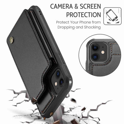 For iPhone 11 CaseMe C22 Card Slots Holder RFID Anti-theft Phone Case(Black) - iPhone 11 Cases by CaseMe | Online Shopping South Africa | PMC Jewellery | Buy Now Pay Later Mobicred