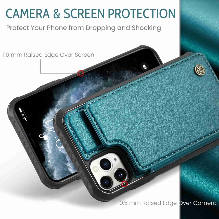 For iPhone 11 Pro Max CaseMe C22 Card Slots Holder RFID Anti-theft Phone Case(Blue Green) - iPhone 11 Pro Max Cases by CaseMe | Online Shopping South Africa | PMC Jewellery | Buy Now Pay Later Mobicred