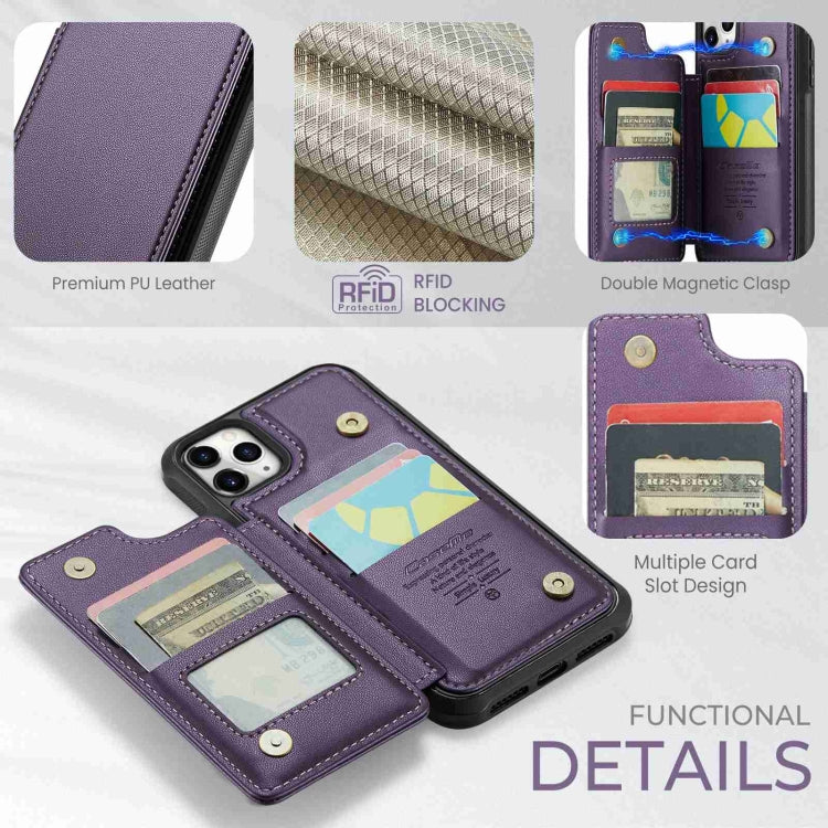 For iPhone 11 Pro Max CaseMe C22 Card Slots Holder RFID Anti-theft Phone Case(Purple) - iPhone 11 Pro Max Cases by CaseMe | Online Shopping South Africa | PMC Jewellery | Buy Now Pay Later Mobicred