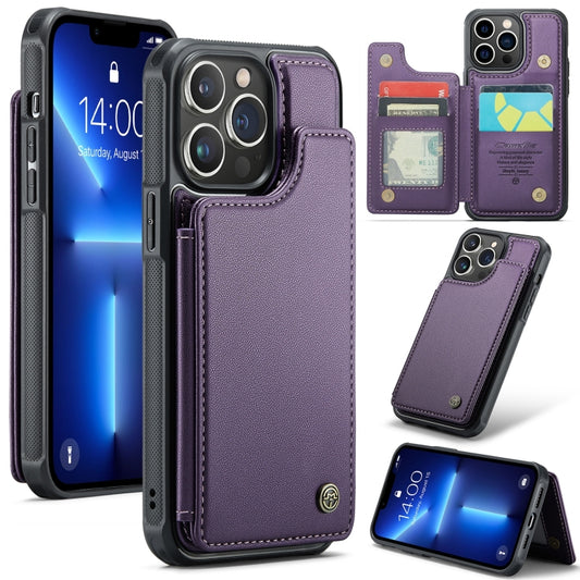 For iPhone 13 Pro CaseMe C22 Card Slots Holder RFID Anti-theft Phone Case(Purple) - iPhone 13 Pro Cases by CaseMe | Online Shopping South Africa | PMC Jewellery | Buy Now Pay Later Mobicred