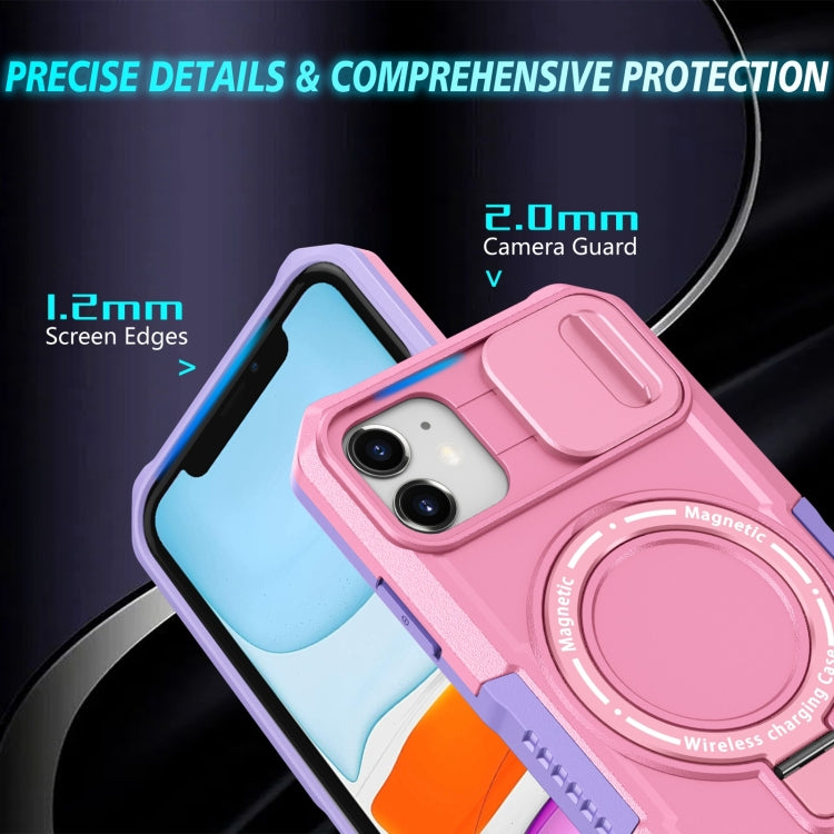 For iPhone 11 Sliding Camshield Magsafe Holder TPU Hybrid PC Phone Case(Purple Pink) - iPhone 11 Cases by PMC Jewellery | Online Shopping South Africa | PMC Jewellery