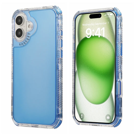 For iPhone 16 Dreamland 3 in 1 Clear Color Transparent Frame PC + TPU Phone Case(Blue) - iPhone 16 Cases by PMC Jewellery | Online Shopping South Africa | PMC Jewellery | Buy Now Pay Later Mobicred