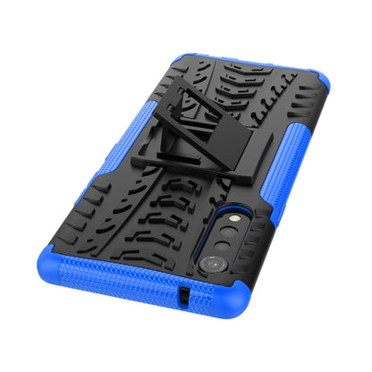 For LG Velvet Tire Texture Shockproof TPU+PC Protective Case with Holder(Blue) - LG by PMC Jewellery | Online Shopping South Africa | PMC Jewellery | Buy Now Pay Later Mobicred