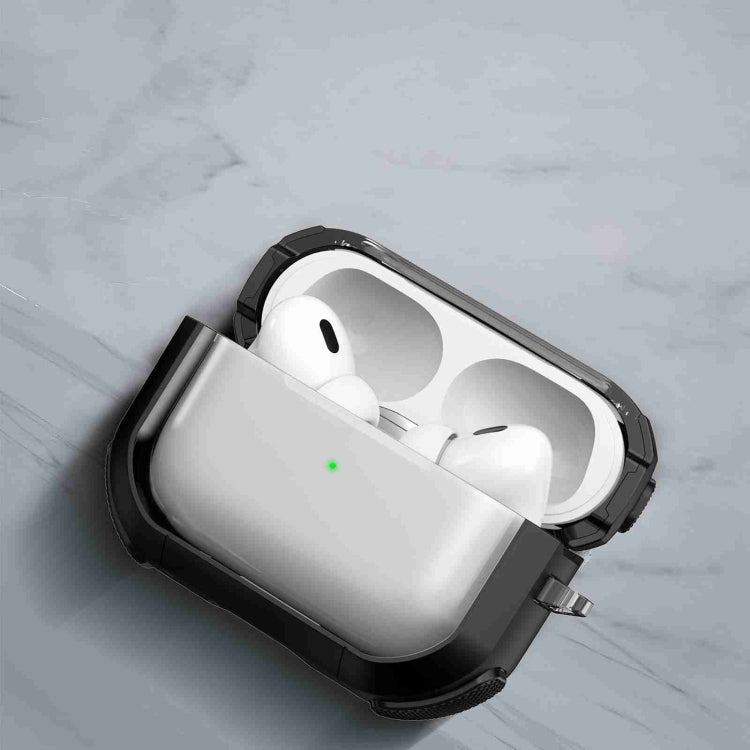 For AirPods Pro 2 Thunder Transparent Armor Wireless Earphones Protective Case(White) - For AirPods Pro 2 by PMC Jewellery | Online Shopping South Africa | PMC Jewellery | Buy Now Pay Later Mobicred