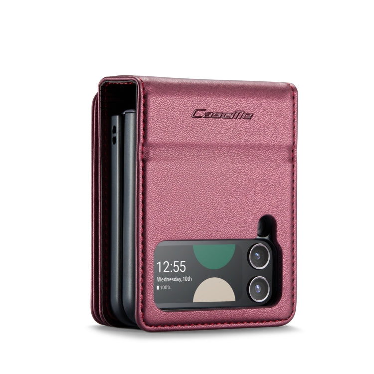 For Samsung Galaxy Z Flip3 5G CaseMe C22 PC+TPU Business Style RFID Anti-theft Leather Phone Case(Wine Red) - Galaxy Phone Cases by CaseMe | Online Shopping South Africa | PMC Jewellery | Buy Now Pay Later Mobicred