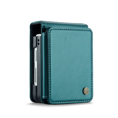 For Samsung Galaxy Z Flip3 5G CaseMe C22 PC+TPU Business Style RFID Anti-theft Leather Phone Case(Blue Green) - Galaxy Phone Cases by CaseMe | Online Shopping South Africa | PMC Jewellery | Buy Now Pay Later Mobicred