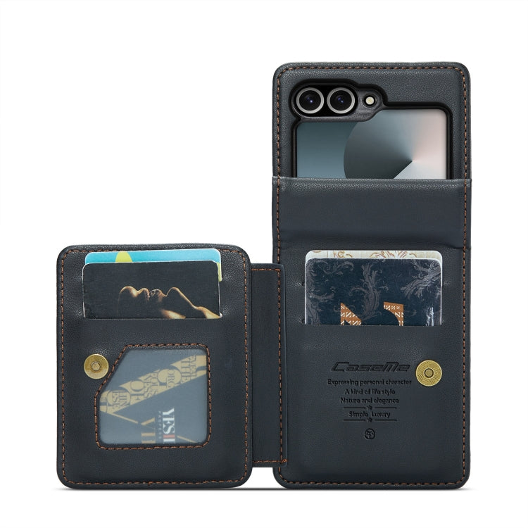 For Samsung Galaxy Z Flip6 5G CaseMe C22 PC+TPU Business Style RFID Anti-theft Leather Phone Case(Black) - Galaxy Z Flip6 5G Cases by CaseMe | Online Shopping South Africa | PMC Jewellery | Buy Now Pay Later Mobicred