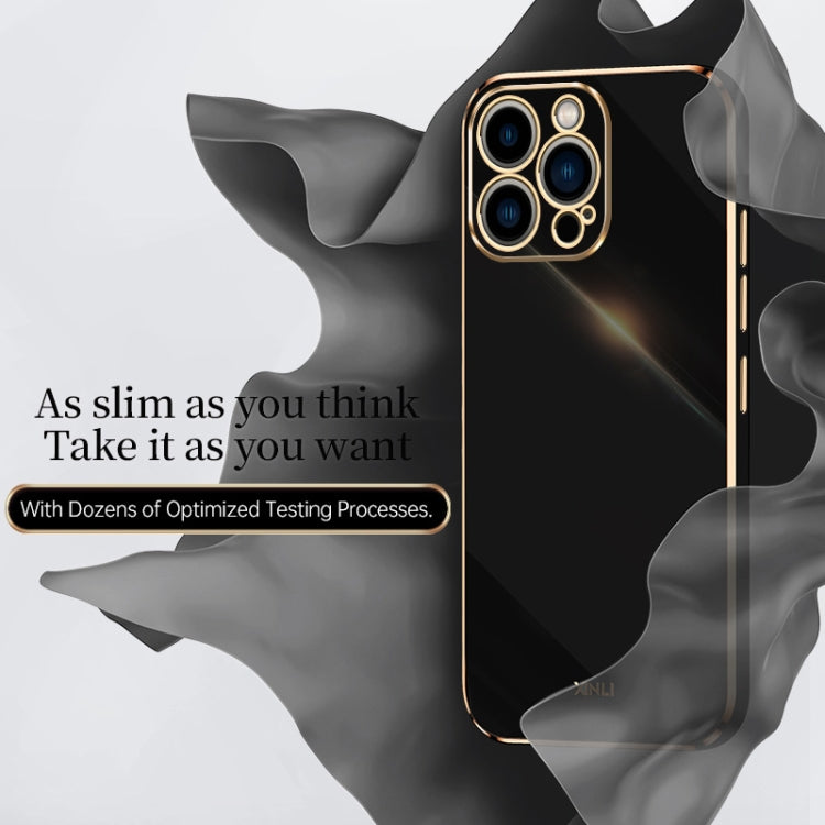 For iPhone 16 Pro XINLI Straight Edge 6D Electroplate TPU Phone Case(Black) - free shipping - PMC Jewellery - Order now!